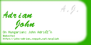 adrian john business card